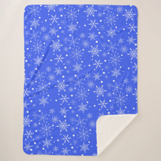 Manta Sherpa Snowflake Flurry Sherpa Blanket