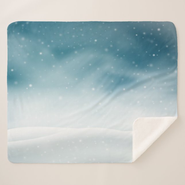 Manta Sherpa Snowy Winter Scene - Acogedor estilo nórdico (Anverso (horizontal))