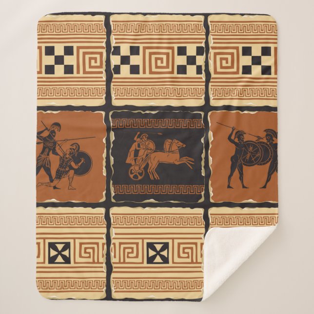 Manta Sherpa  sobre el tema de la Antigua Grecia en forma de un (Anverso)
