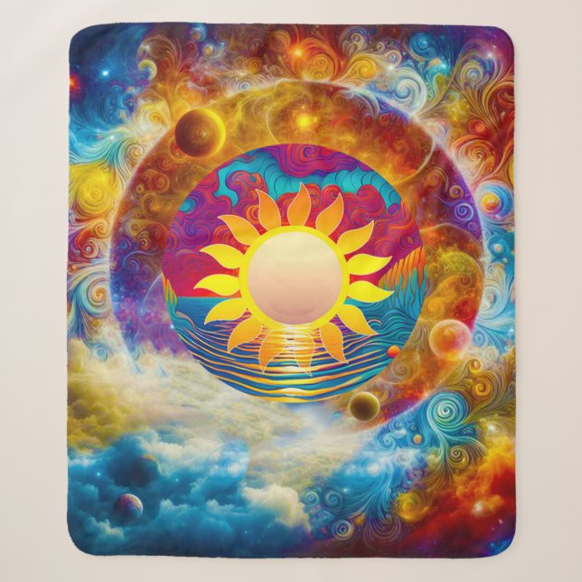 Manta Sherpa Sol cósmico (Anverso)