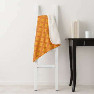 Manta Sherpa Sol Naranja moderno retro geométrico de mediados d