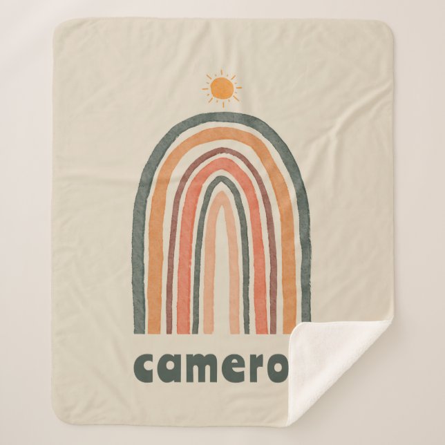 Manta Sherpa Sol sobre un arcoiris (Anverso)