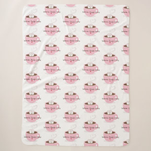 Manta Sherpa Solo abrazos cálidos Malvavisco Cocoa Abrazo Doodl