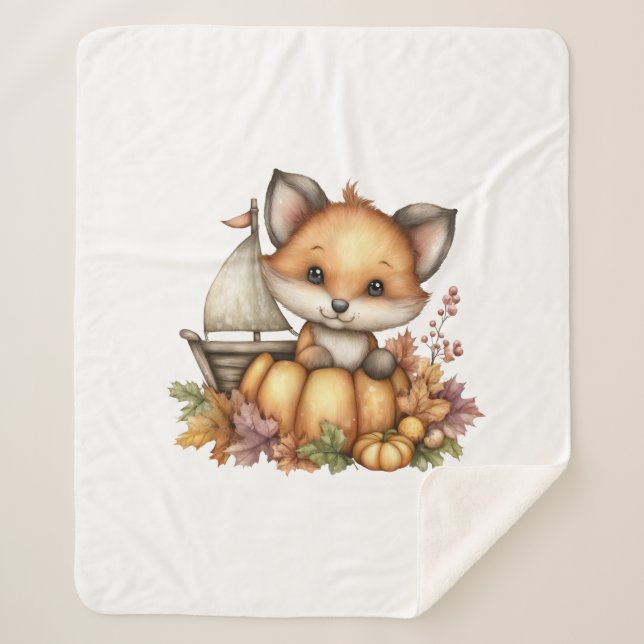 Manta Sherpa Sólo dando vueltas, calabazas (Anverso)