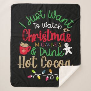 Manta Sherpa Solo quiero ver películas y bebidas calientes de N