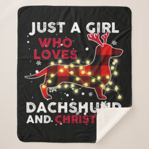 Manta Sherpa Solo Un Chica Que Ama A Dachshund Y A Los Navidade
