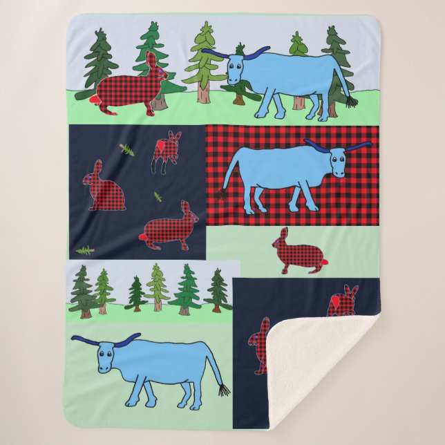 Manta Sherpa Sombra de Lumberjackrabbit y Babe (Anverso)