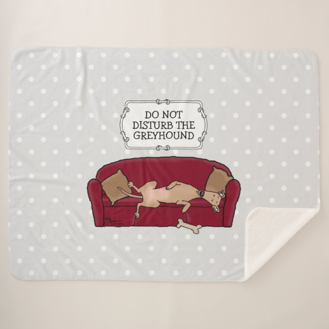 Manta Sherpa Sombrero Greyhound (flautista) Perro Lazy Sleeping (Anverso (horizontal))