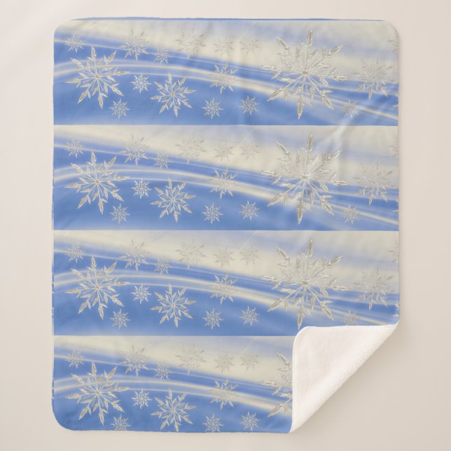 Manta Sherpa Sombrilla de lanzamiento de copo de nieve. (Anverso)