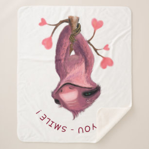 Manta Sherpa Sonrisa divertida en la ranura Sherpa Blanket - Te