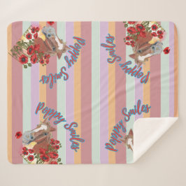 Manta Sherpa sonrisas de amapola