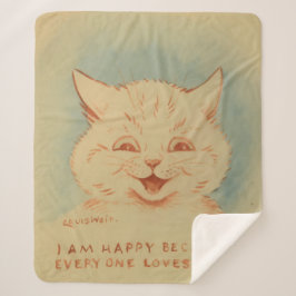 Manta Sherpa Soy Feliz Porque Todos Me Aman (Gato Dulce)