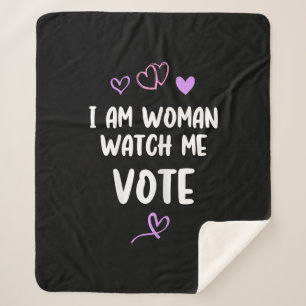 Manta Sherpa Soy mujer, mírame votar