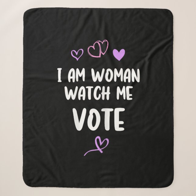 Manta Sherpa Soy mujer, mírame votar (Anverso)