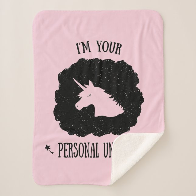 Manta Sherpa Soy su unicornio personal (Anverso)