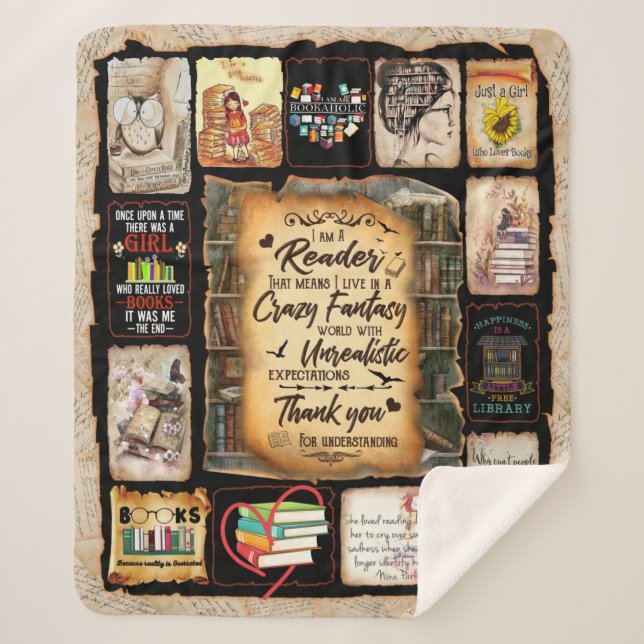 Manta Sherpa Soy Un Lector De Maqueta, El Lover De Libro, (Anverso)