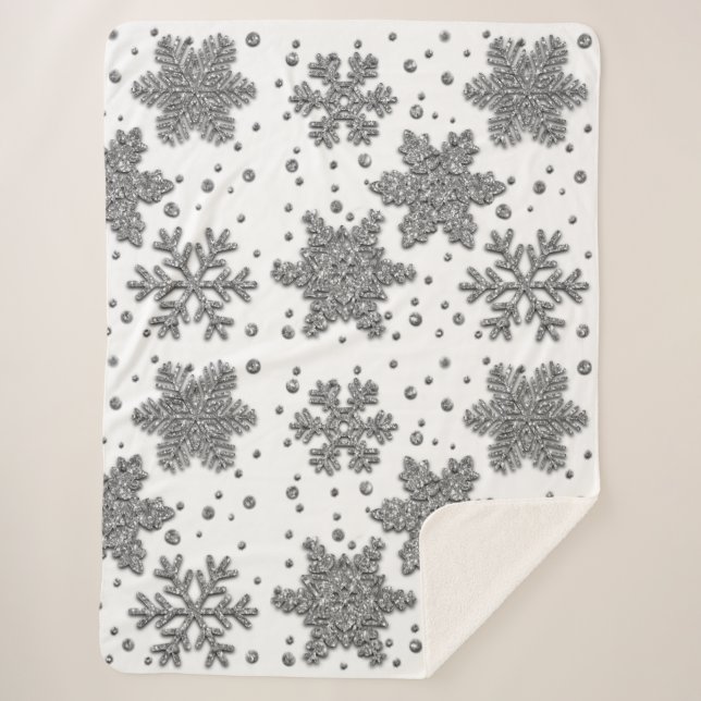 Manta Sherpa Sparkke latus snowflakes (Anverso)
