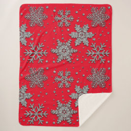 Manta Sherpa Sparkling purpurina snowflakes