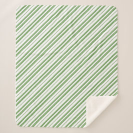 Manta Sherpa Spearmint Candy Cane Christmas Stripes