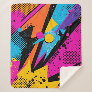 Manta Sherpa Splash de color abstracto en estilo de historieta 