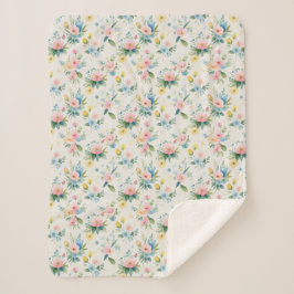 Manta Sherpa spring garden pastel florals