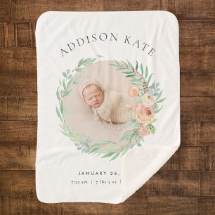 Manta Sherpa Spring Meadow Floral Baby Photo Stats