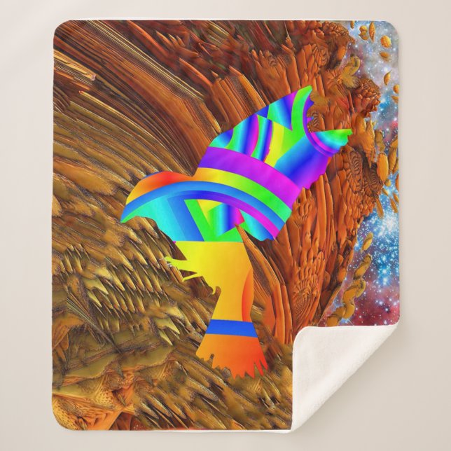 Manta Sherpa Star Bird Sherpa Blanket (Anverso)