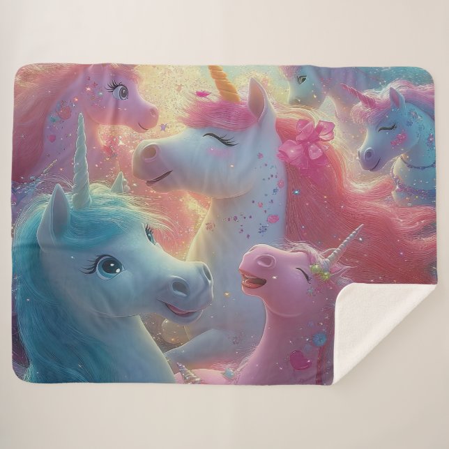 Manta Sherpa Stardust Unicorn Gala (Anverso (horizontal))