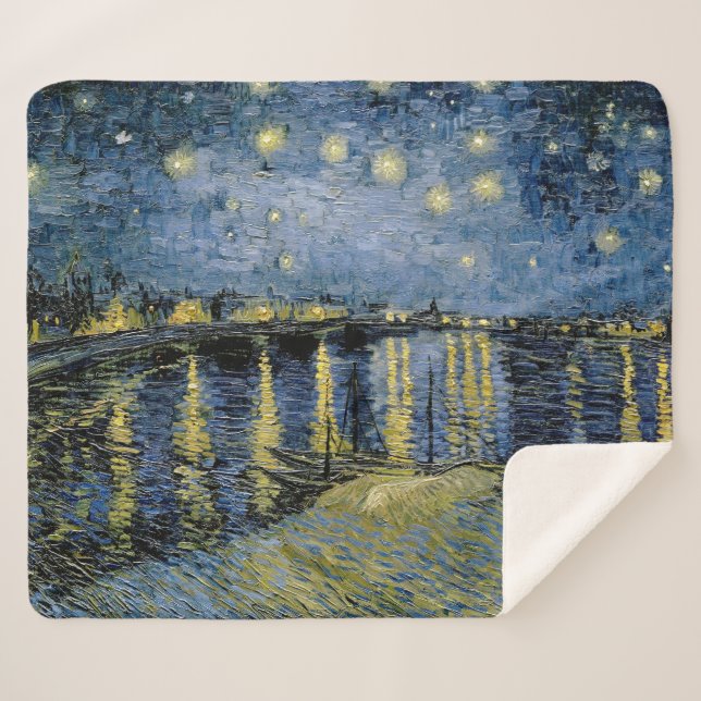 Manta Sherpa Starry Night Vincent van Gogh (Anverso (horizontal))