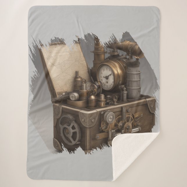 Manta Sherpa Steampunk Time Machine - Vintage Treasure Chest (Anverso)