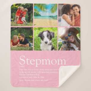 Manta Sherpa Stepmom Bonus Mom Definition Collage de fotos Pink