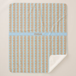 Manta Sherpa Streifenmuster blau braun grau