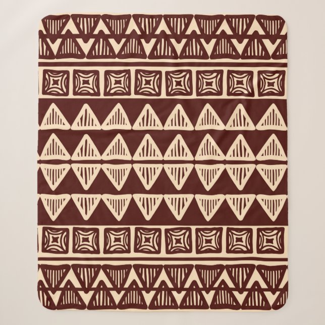 Manta Sherpa Striped tribal ornamental pattern (Anverso)