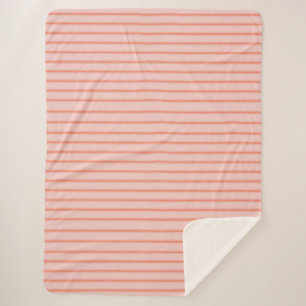 Manta Sherpa Stripes Modern Coral Peach Minimalist Elegance