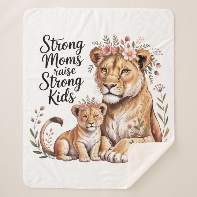 Manta Sherpa Strong Moms Raise Strong Kids (Anverso)