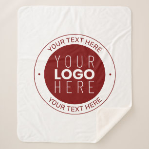 Manta Sherpa Su logotipo y texto de Personalizable   Color rojo