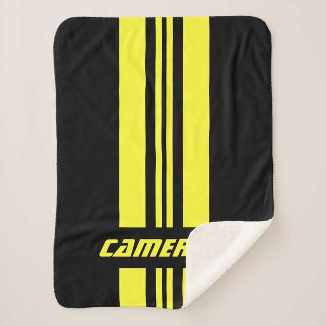 Manta Sherpa Su nombre Colores completamente Personalizados Ban (Anverso)