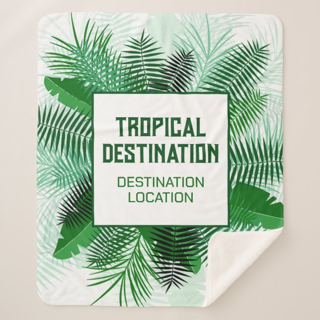 Manta Sherpa Su texto en un marco de hoja de palma (Anverso)