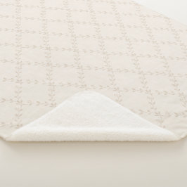Manta Sherpa Suave Patrón de Enrejado Floral Boho Beige
