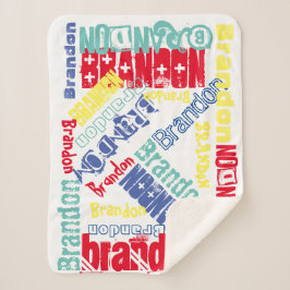 Manta Sherpa Suave SoF Verano Nombre Personalizado Colora
