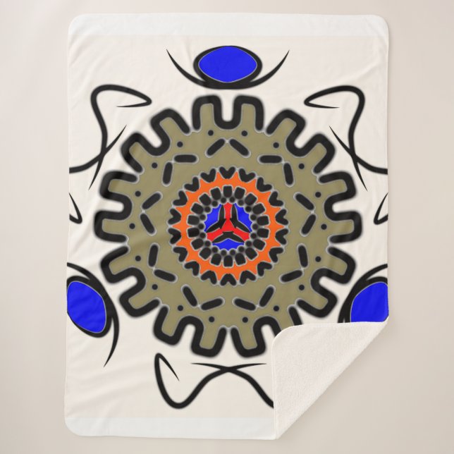 Manta Sherpa Suavidad Real Mandala (Anverso)