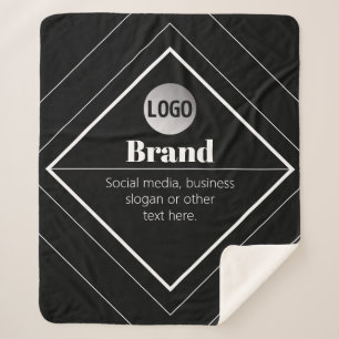 Manta Sherpa Sube tu logotipo y diseño de texto personalizable
