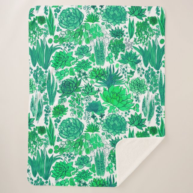 Manta Sherpa Suculento jardín (Anverso)