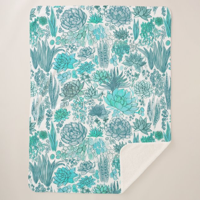 Manta Sherpa Suculento jardín (Anverso)