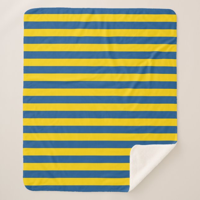 Manta Sherpa Suecia Bandera Ucrania líneas patrón yel azul (Anverso)