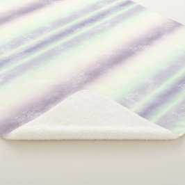Manta Sherpa Sueño morado blanco de unicornio