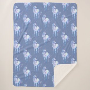 Manta Sherpa Sueño morado de unicornio