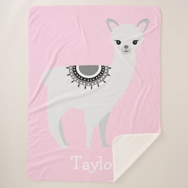 Manta Sherpa "Sueños de llama cariñosamente" (Anverso)