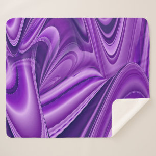 Manta Sherpa Sueños del arcoiris de flores moradas
