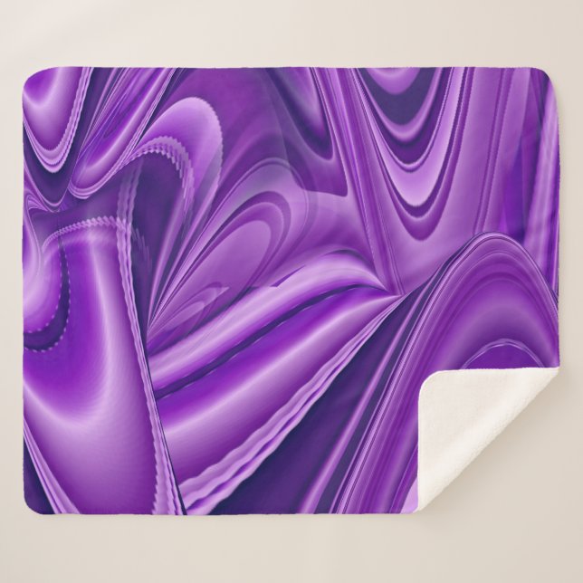 Manta Sherpa Sueños del arcoiris de flores moradas (Anverso (horizontal))
